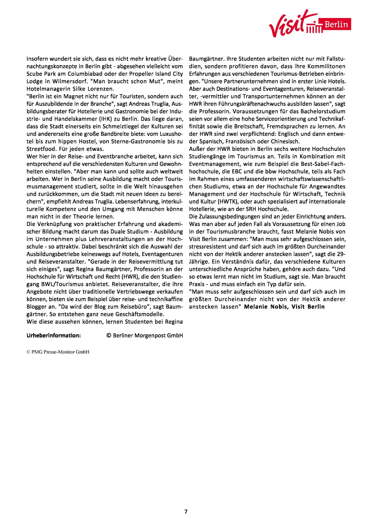 Berliner Morgenpost Interview